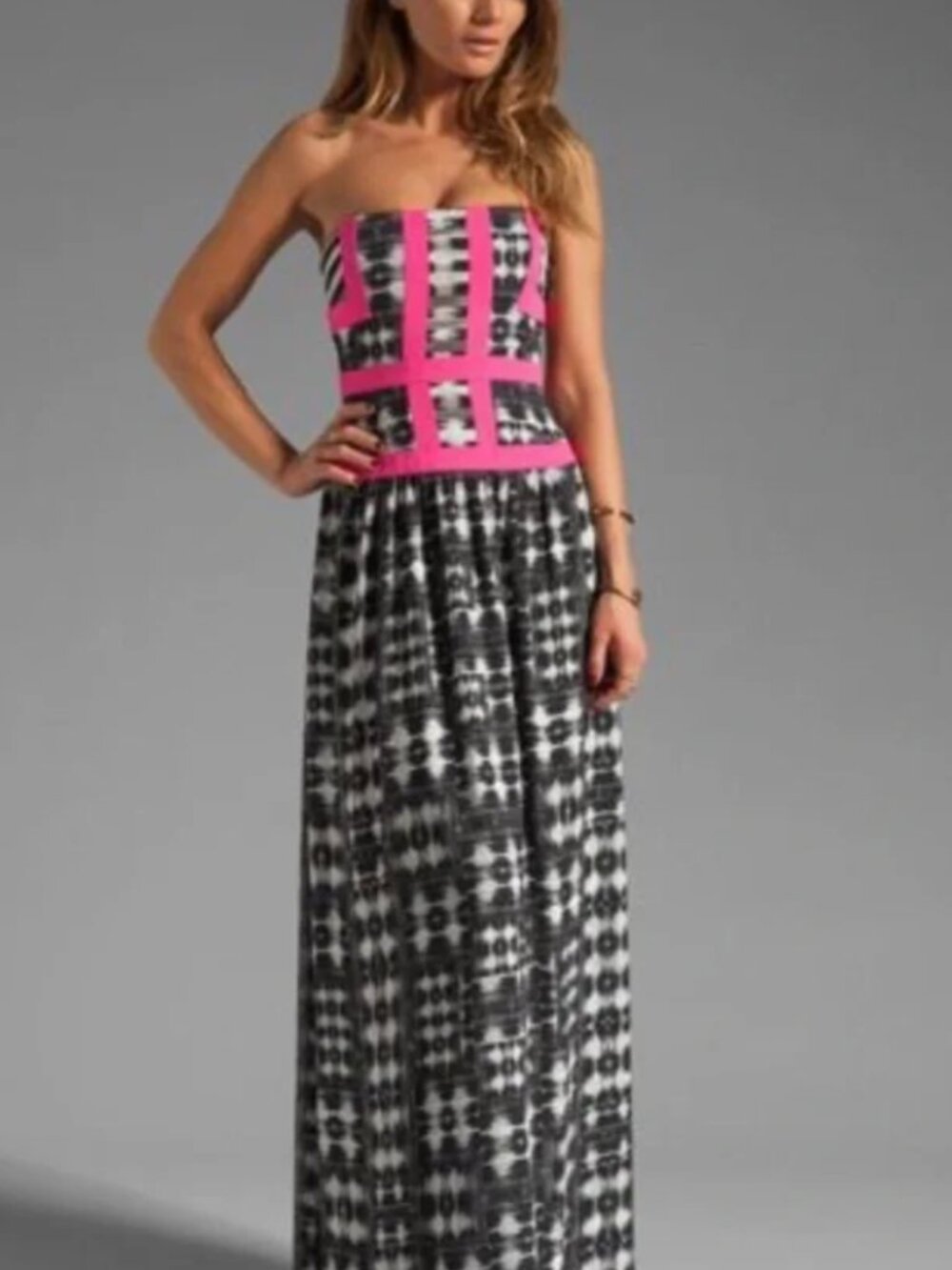 SZ 0, NWOT BCBG Gracelyn Maxi Corset Strapless Dress